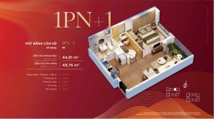 Căn hộ 1 phòng ngủ +1 BV Dimoand Hill Thái Nguyên